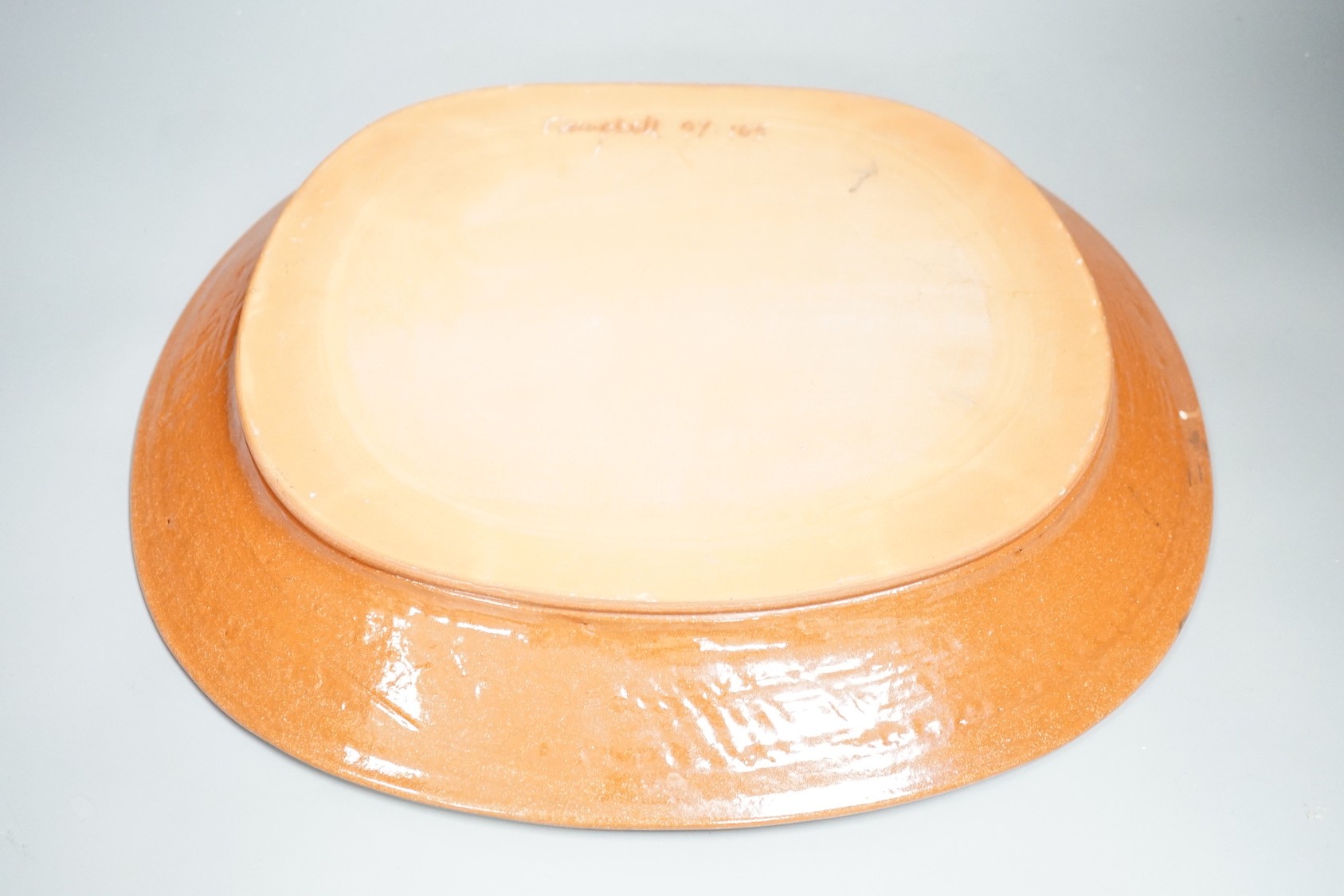 James Alexander Campbell, a studio pottery dish, 41.5cm